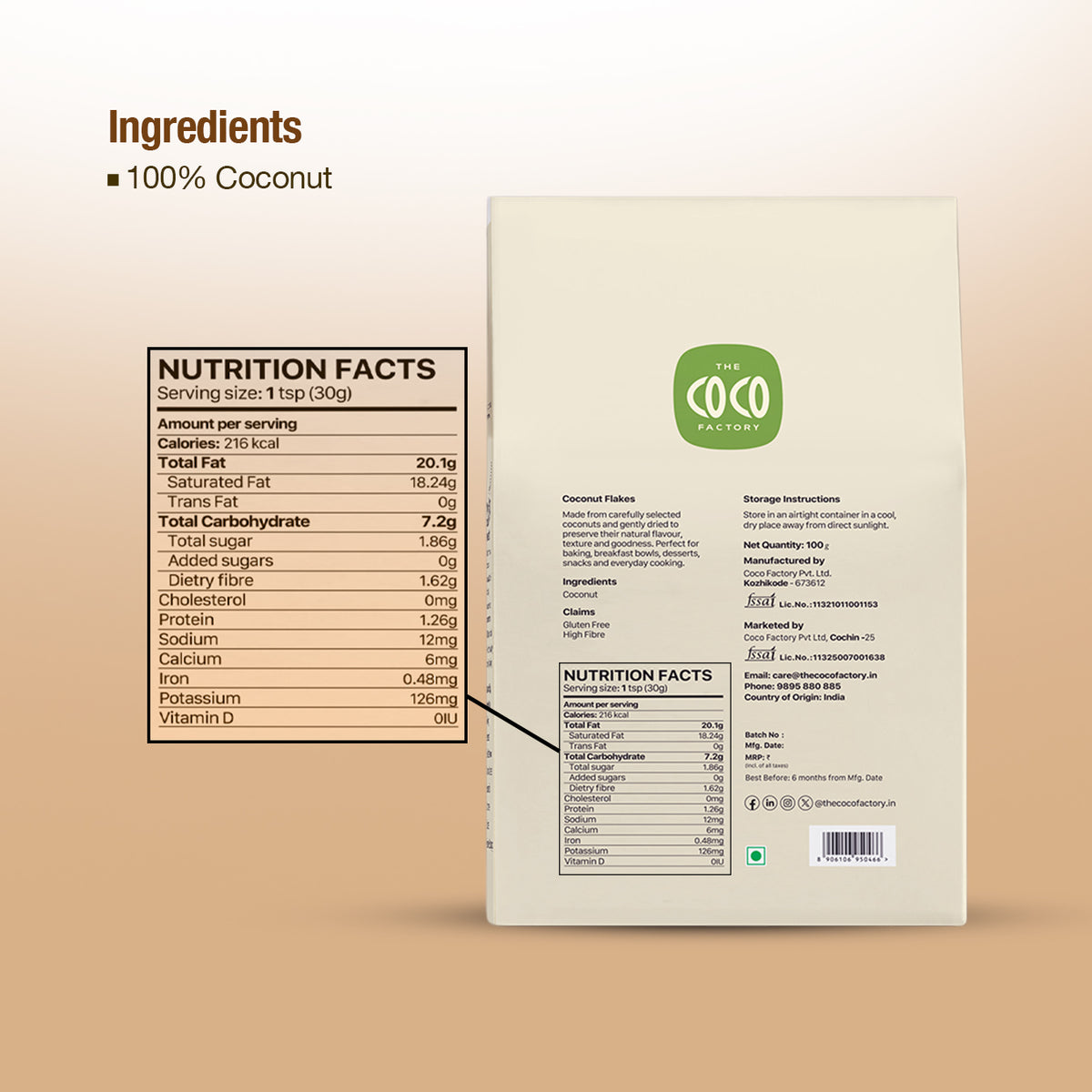 Coconut Flakes - 100g