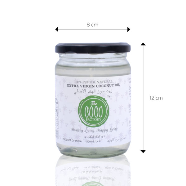 Cold-processes extra virgin coconut oil 500ml Glass Jar